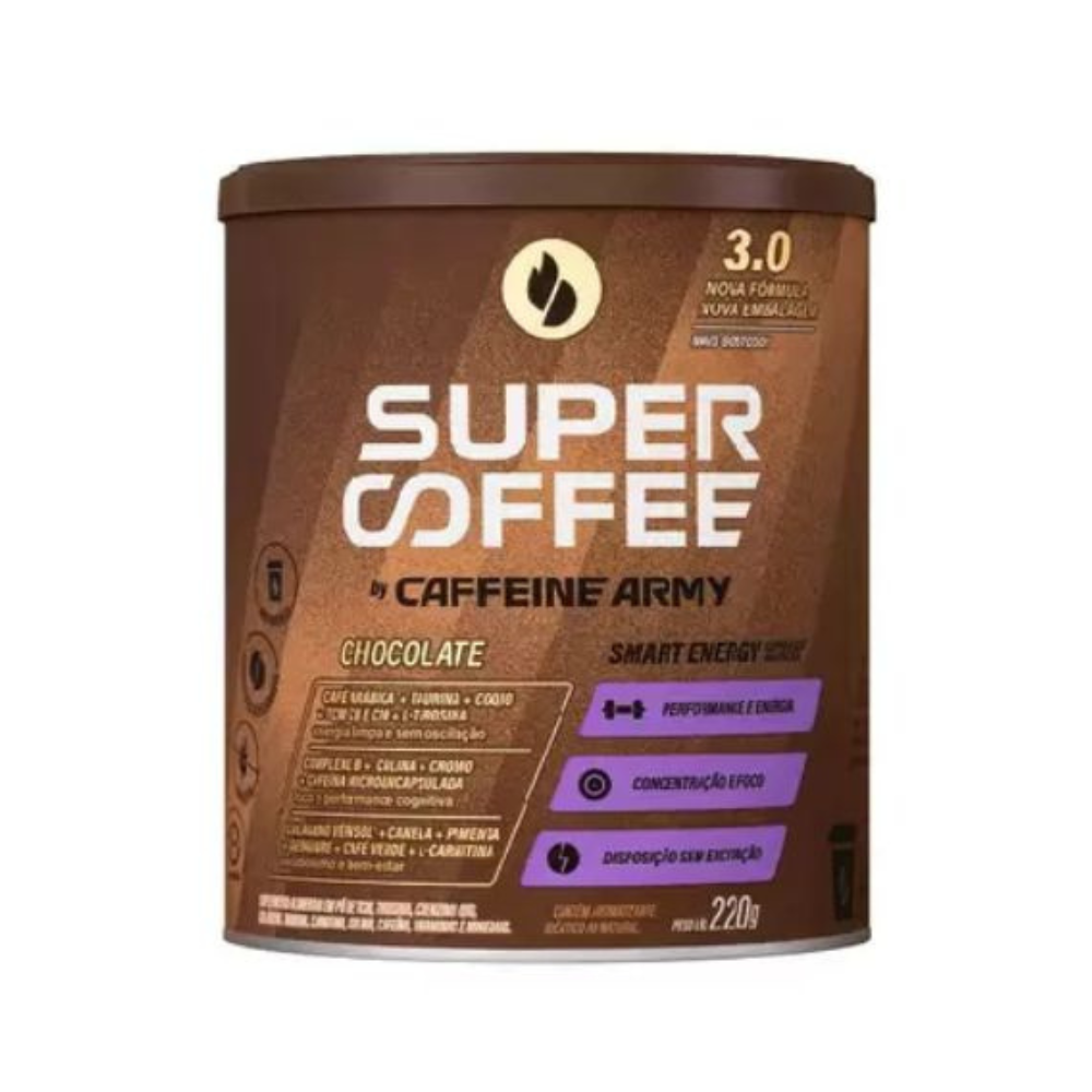 Suplemento Energético Caffeine Army SuperCoffee Chocolate 220g