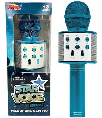 Microfone Karaoke Bluetooth AZUL ZOOP