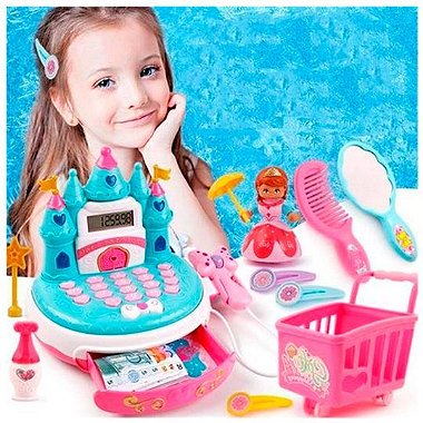 Brinquedo Caixa Registradora Infantil Castelo Princesa Azul