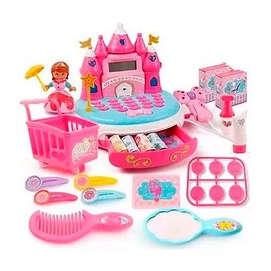 Brinquedo Caixa Registradora Infantil Castelo Princesa Rosa